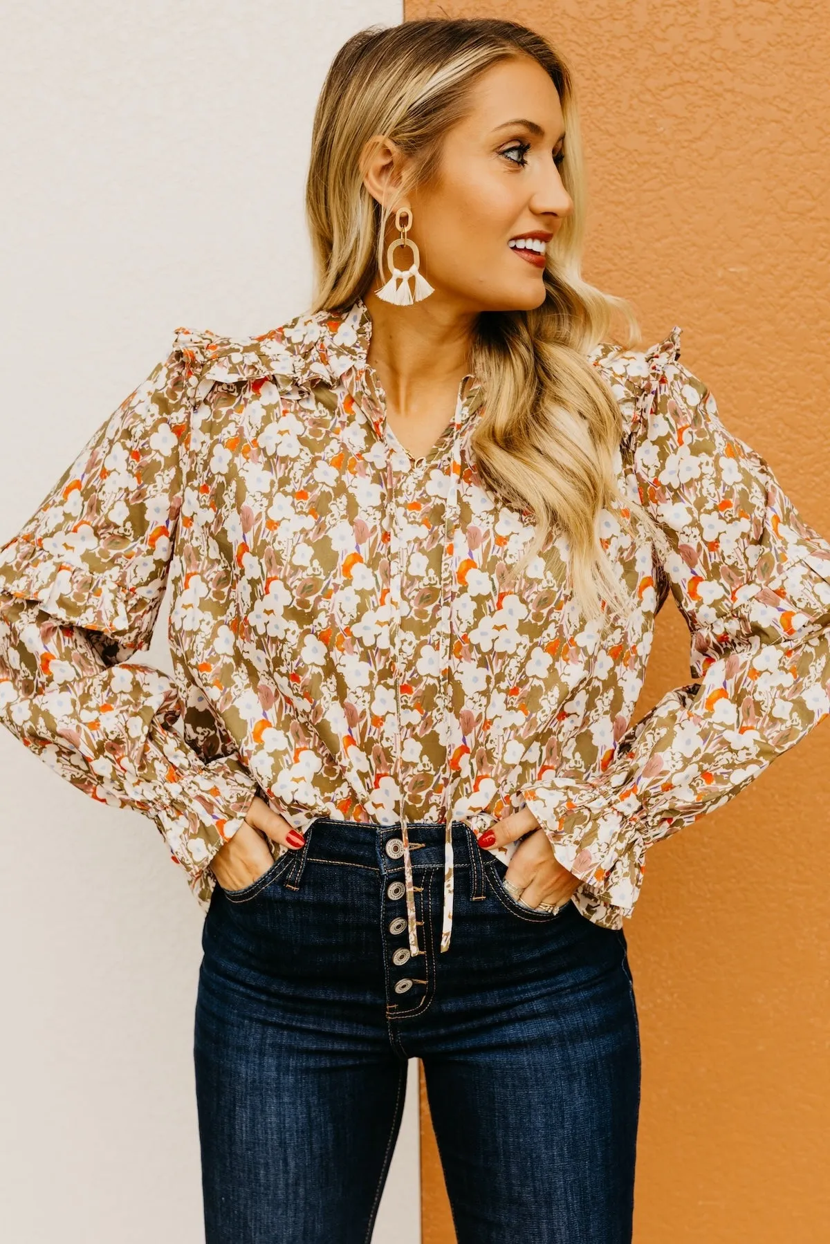 The Vada Floral Ruffle Blouse