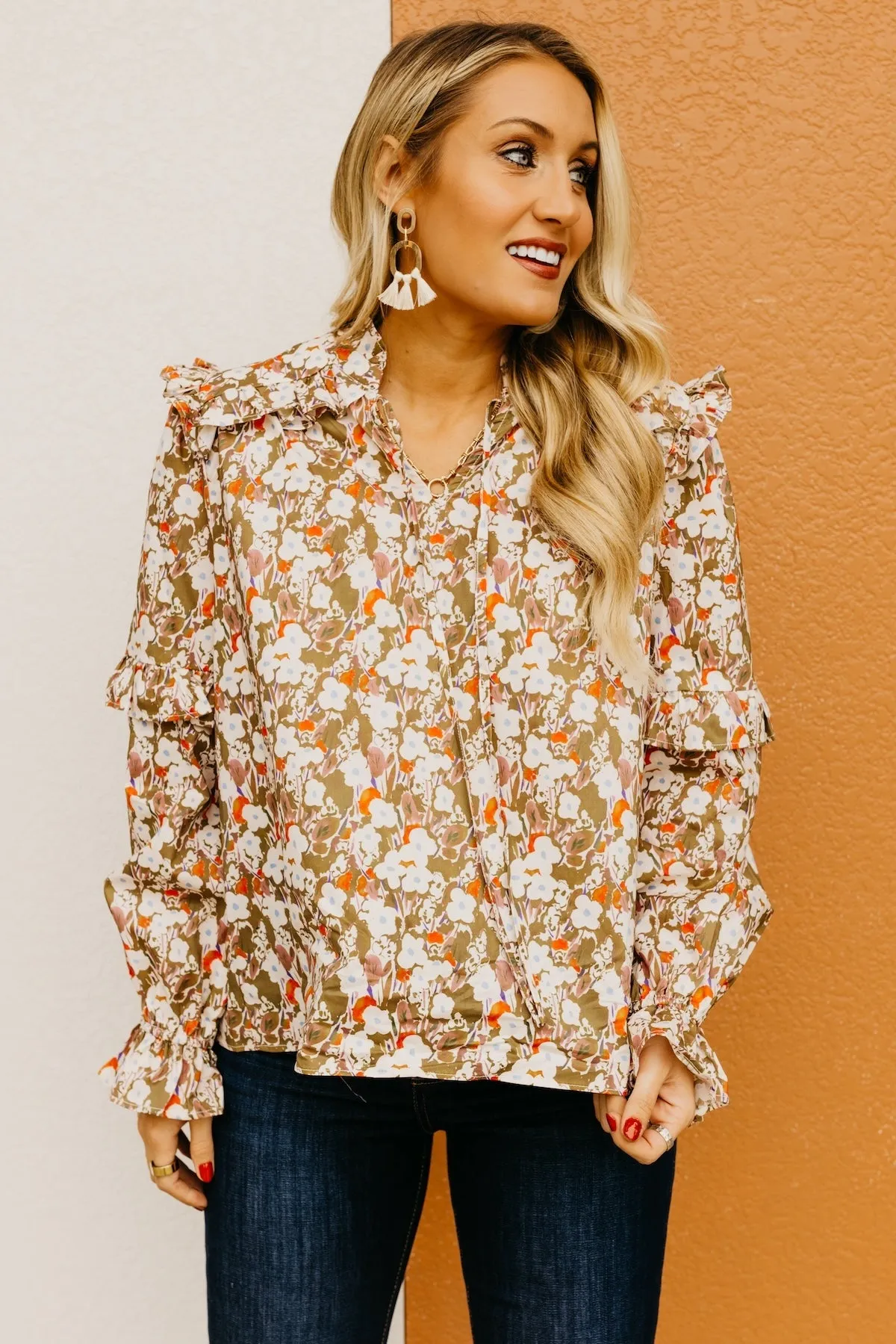 The Vada Floral Ruffle Blouse