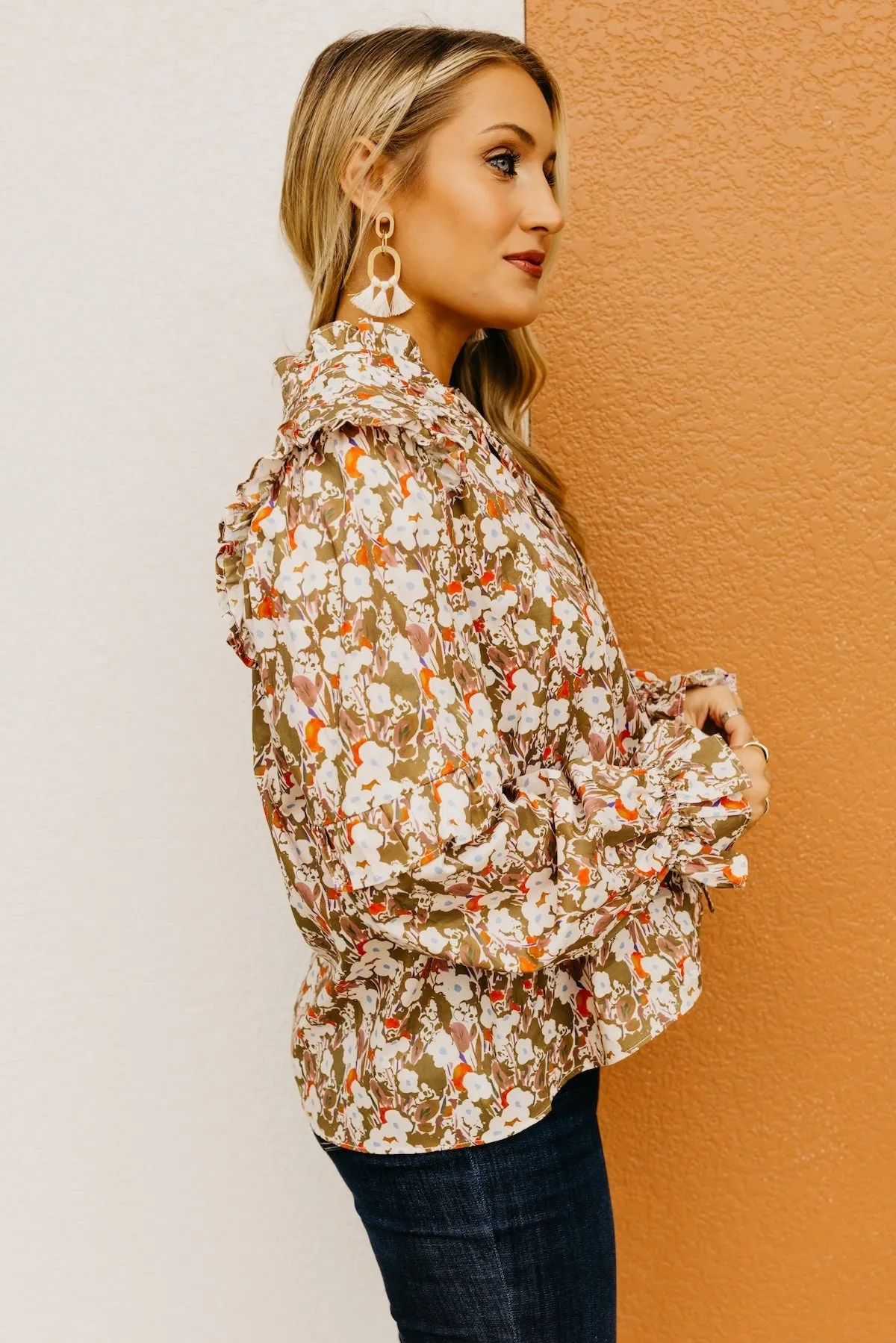 The Vada Floral Ruffle Blouse