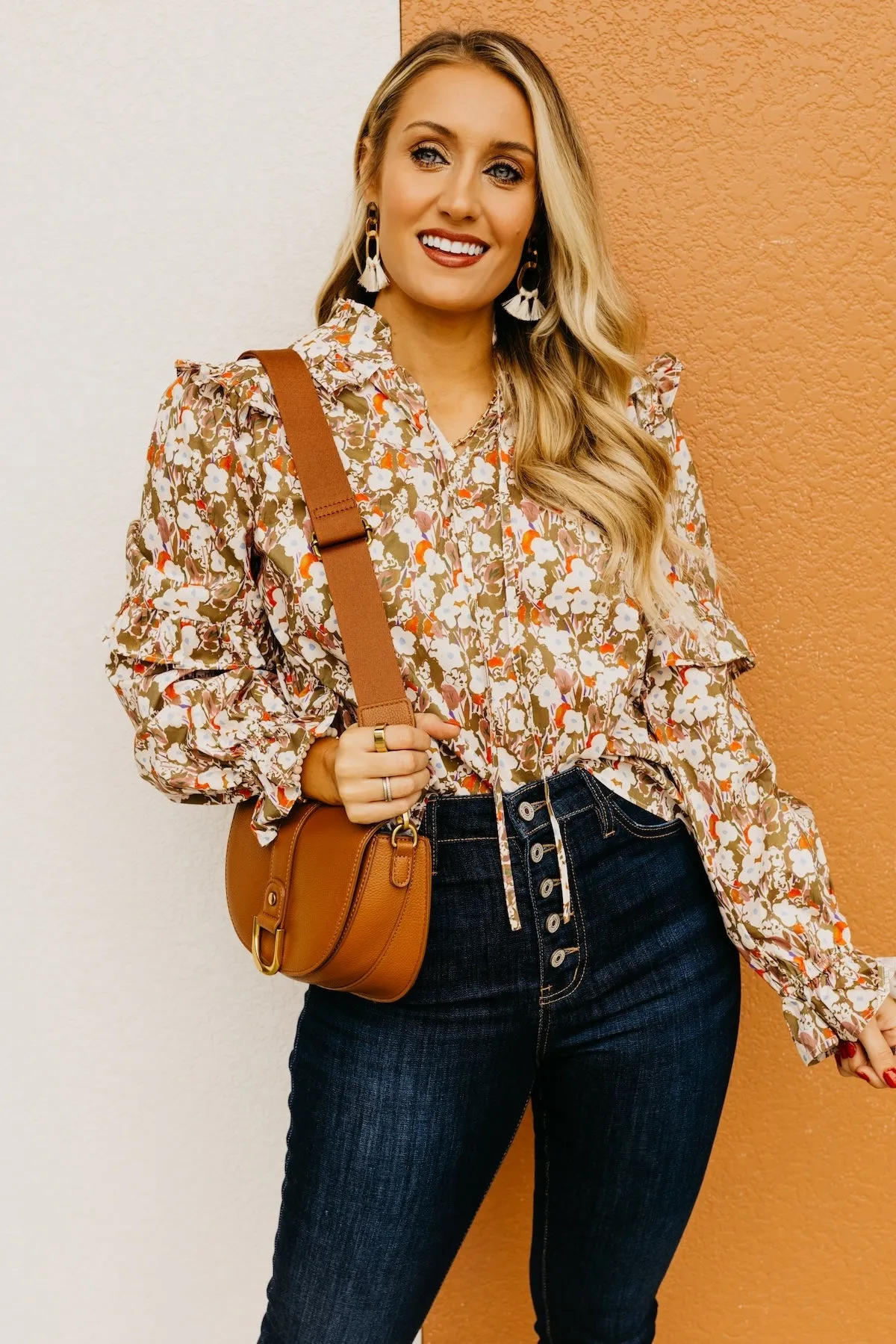 The Vada Floral Ruffle Blouse