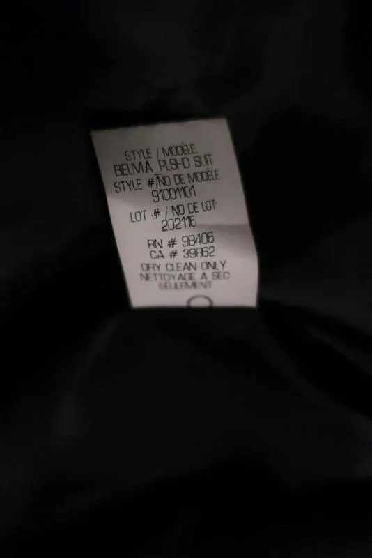 Theory Blazer Belma Black Satin-Trim Stretch Wool Size 6 One-Button Jacket
