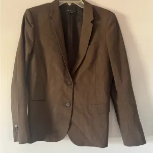 Theory Matilda Tailor Brown Wool Blend Blazer size 12