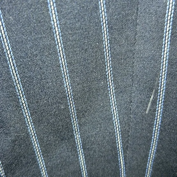 Theory Navy Pinstripe Wool Blend Classic Blazer Size 2