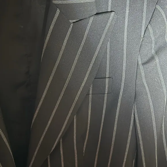 Theory Navy Pinstripe Wool Blend Classic Blazer Size 2