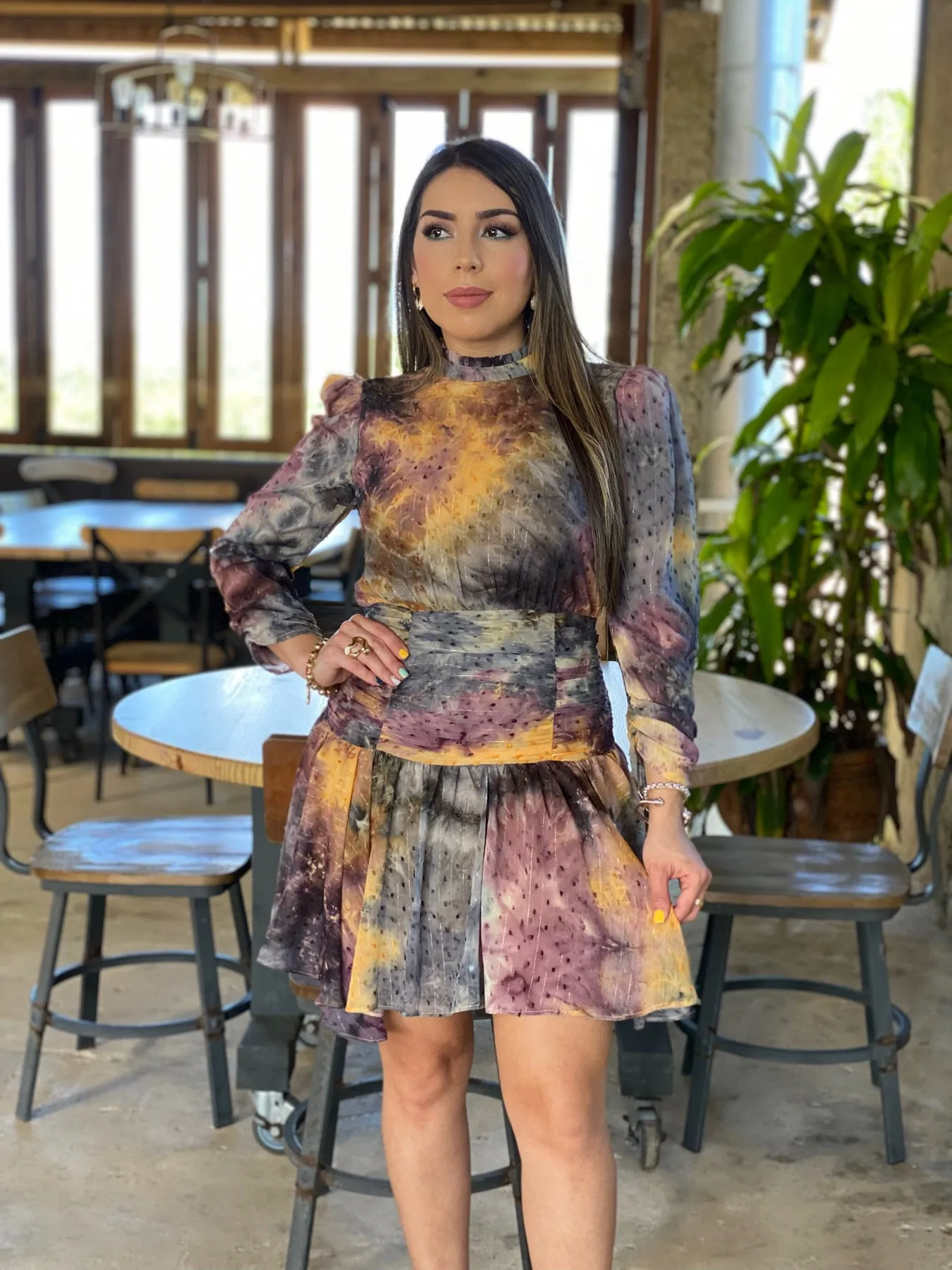 Tie-dye Print Mini Dress