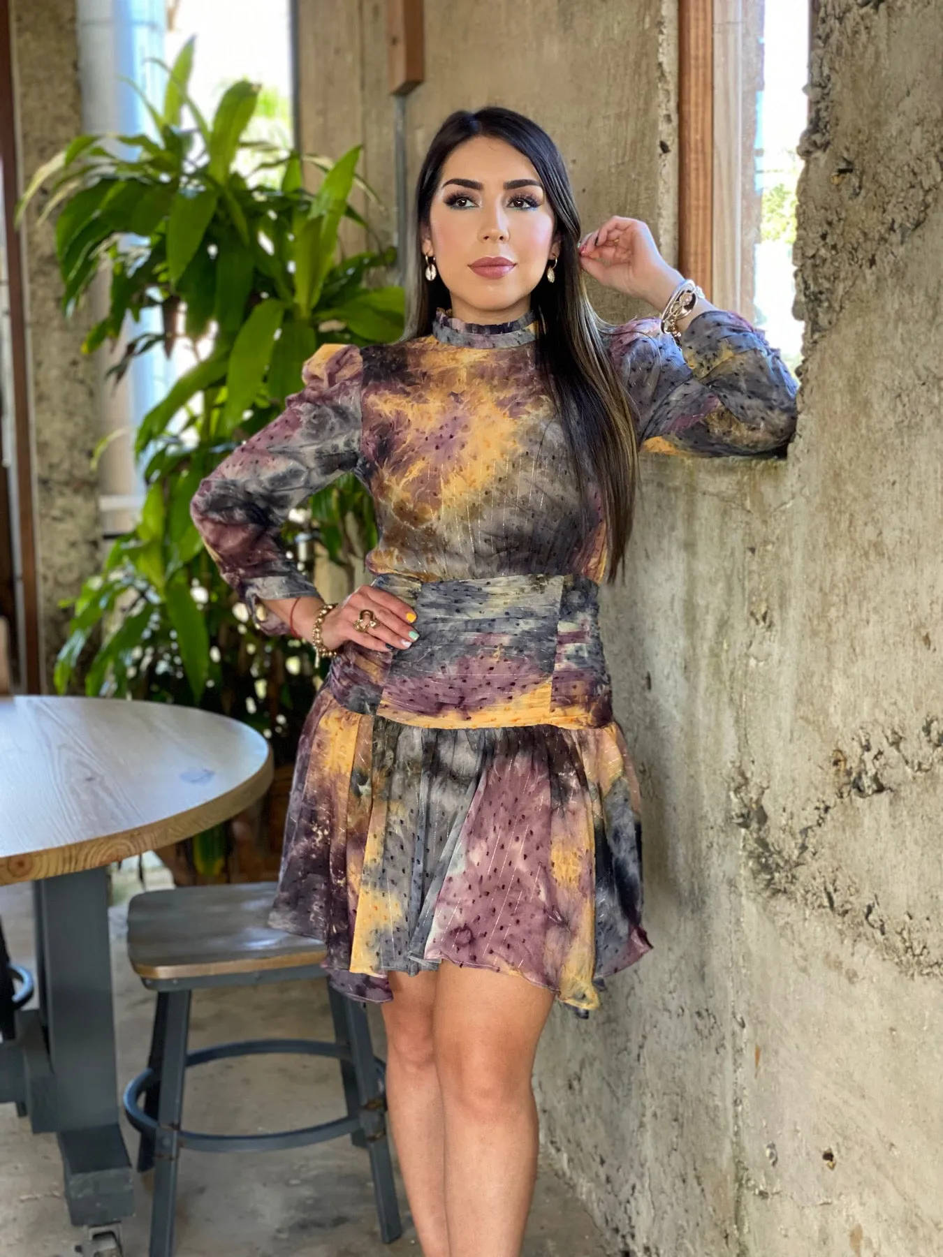 Tie-dye Print Mini Dress