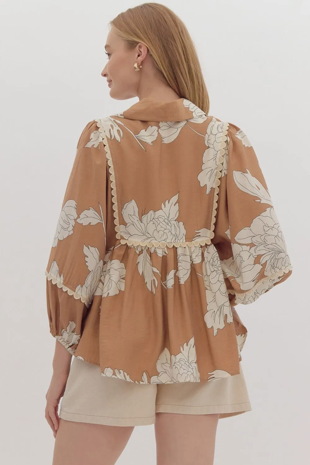 Tobi Floral Peplum Blouse FINAL SALE