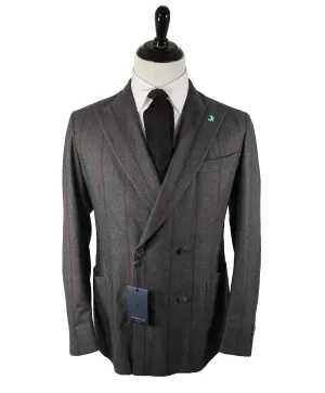 TOMBOLINI - Double Breasted Cashmere & Silk Blend Weightless Suit - 42R