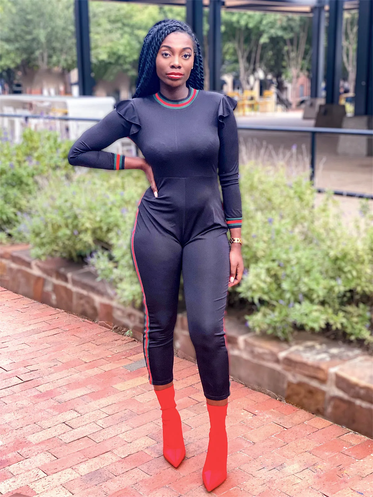 Track Striped Jumpsuit