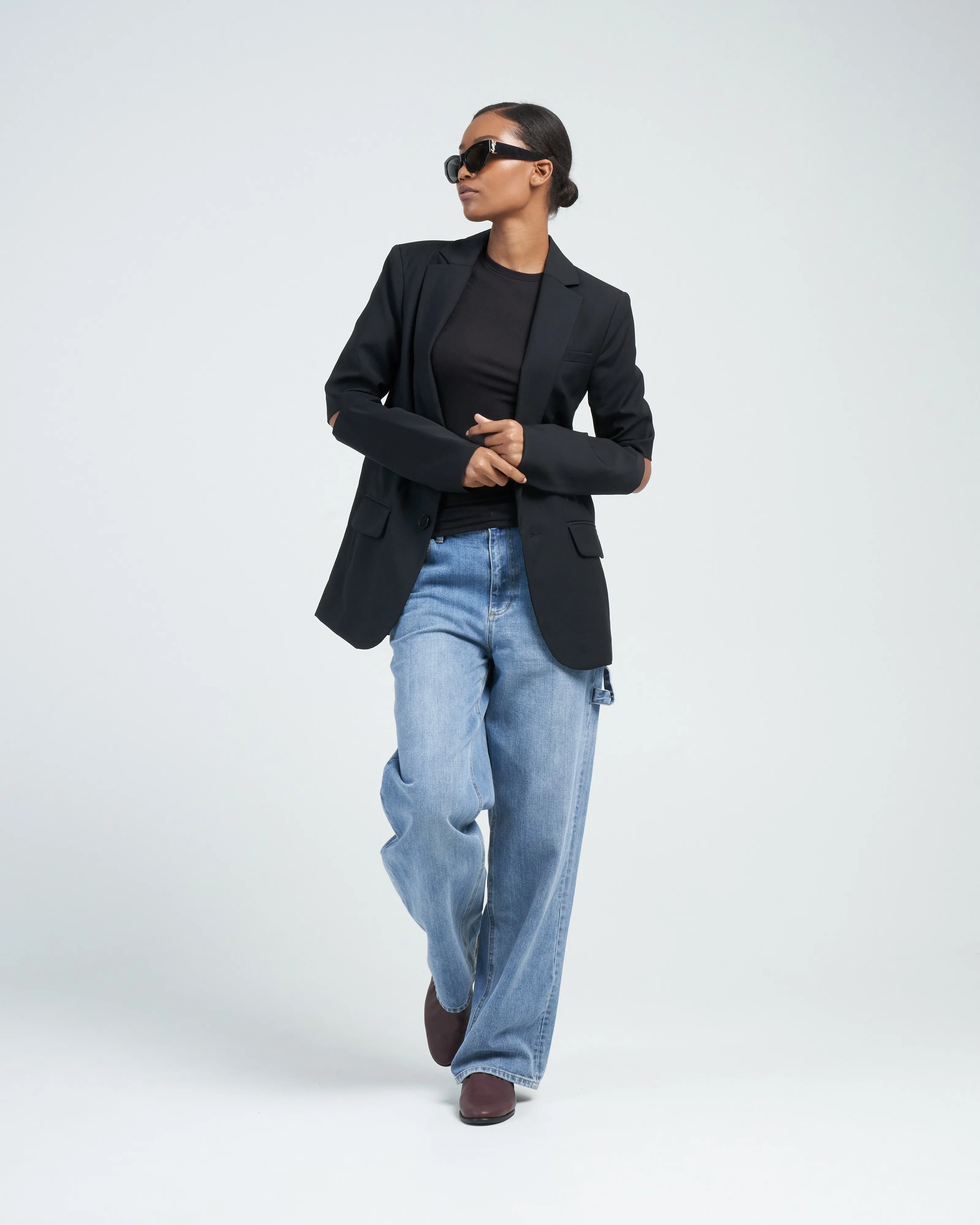 tropical wool cutout sleeve marlon blazer