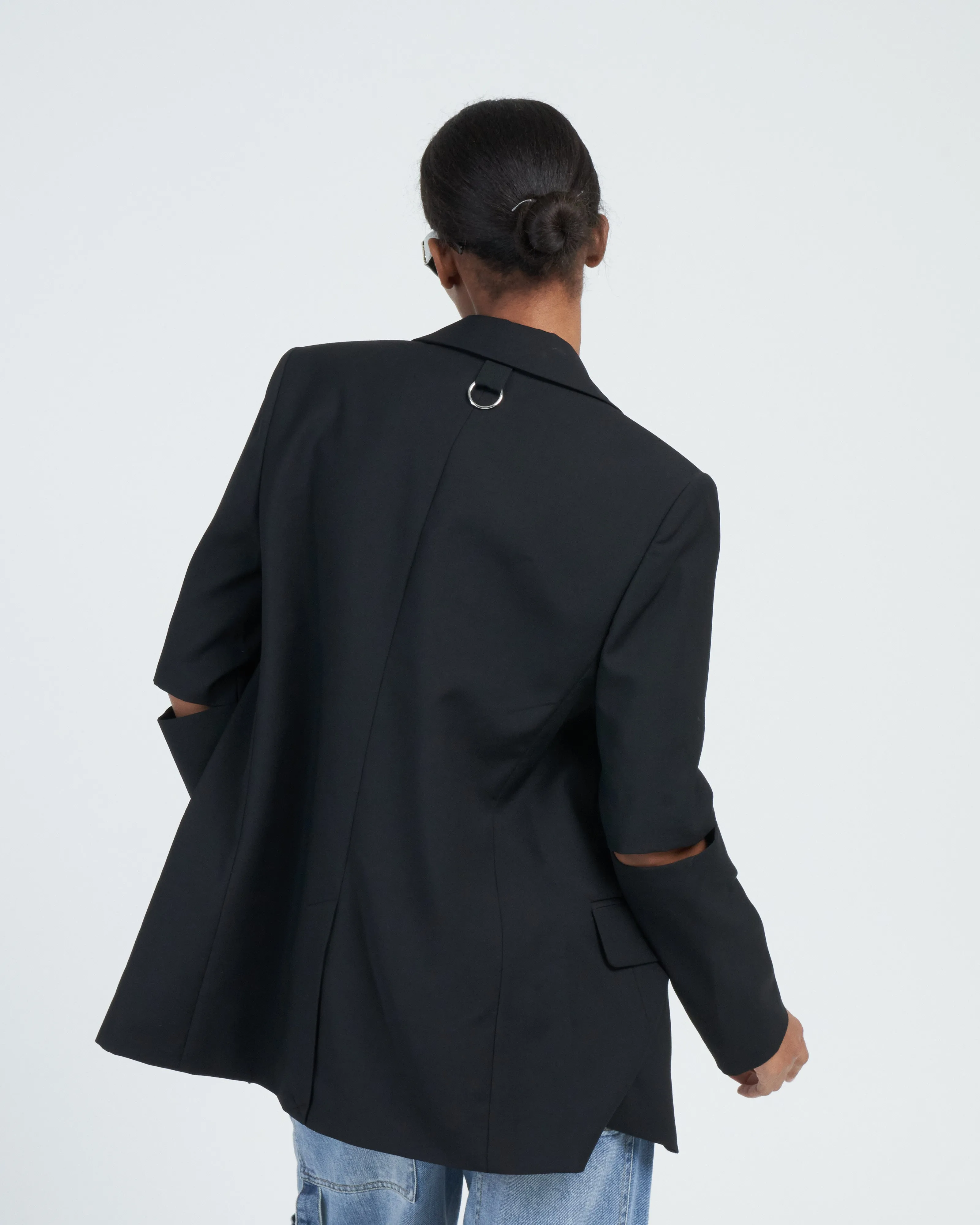 tropical wool cutout sleeve marlon blazer