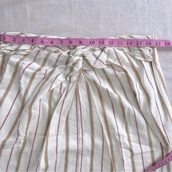 Twist-Front Sarong Midi Skirt Stripe Size 14
