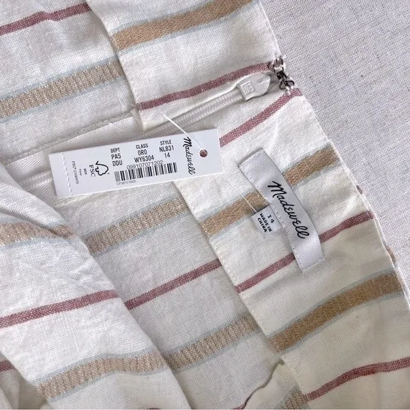Twist-Front Sarong Midi Skirt Stripe Size 14