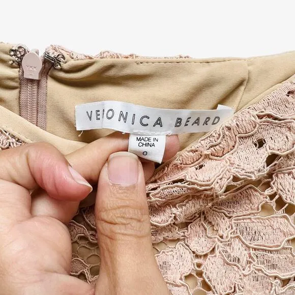 Veronica Beard Aura Asymmetrical Skirt Lace Blush
