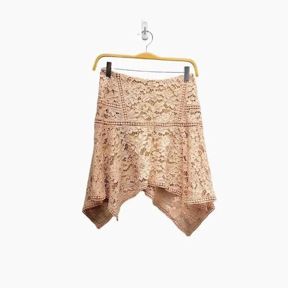 Veronica Beard Aura Asymmetrical Skirt Lace Blush