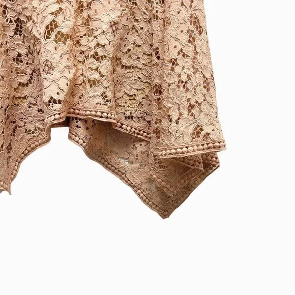 Veronica Beard Aura Asymmetrical Skirt Lace Blush