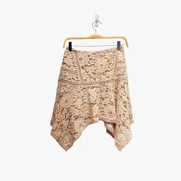 Veronica Beard Aura Asymmetrical Skirt Lace Blush