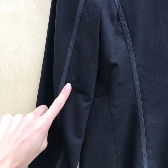 Vince Black Collarless Asymmetrical Blazer
