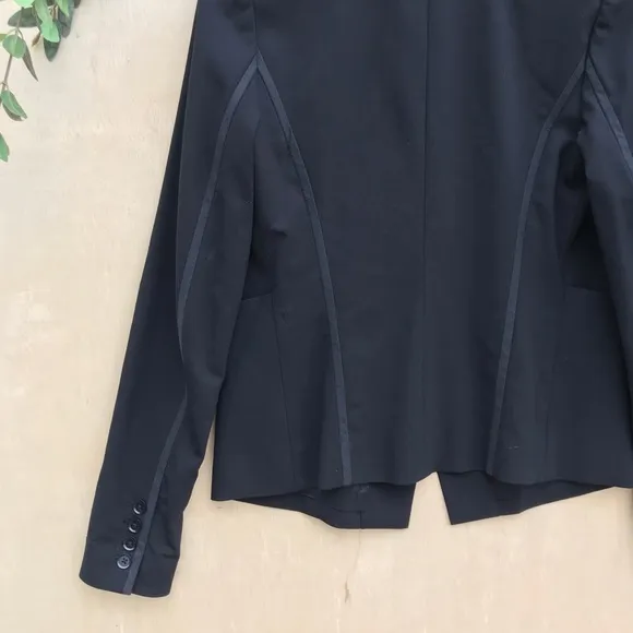 Vince Black Collarless Asymmetrical Blazer