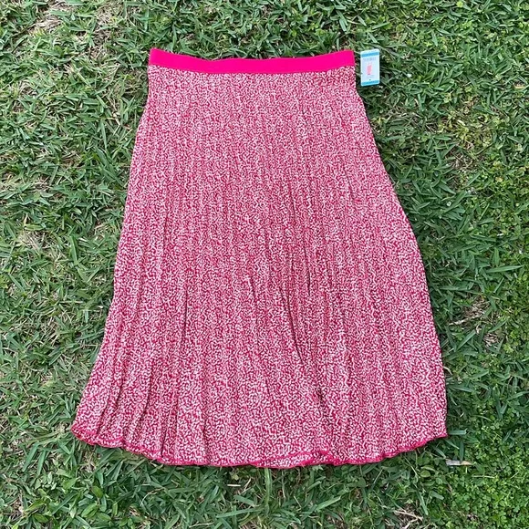 [Vince Camuto] Pink/Ivory Pattern Midi Skirt - Size Large NWT