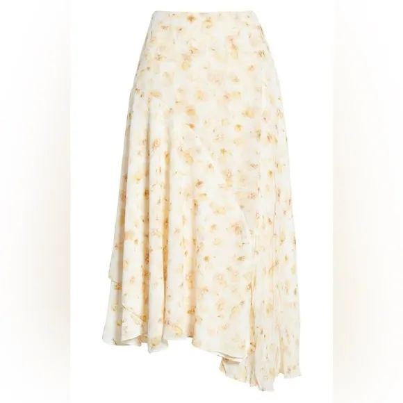 VINCE women’s Pressed Petal Asymmetrical Hem Skirt