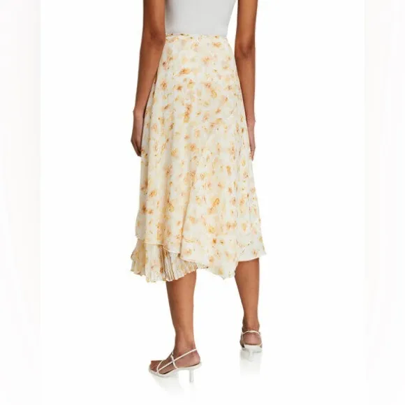 VINCE women’s Pressed Petal Asymmetrical Hem Skirt