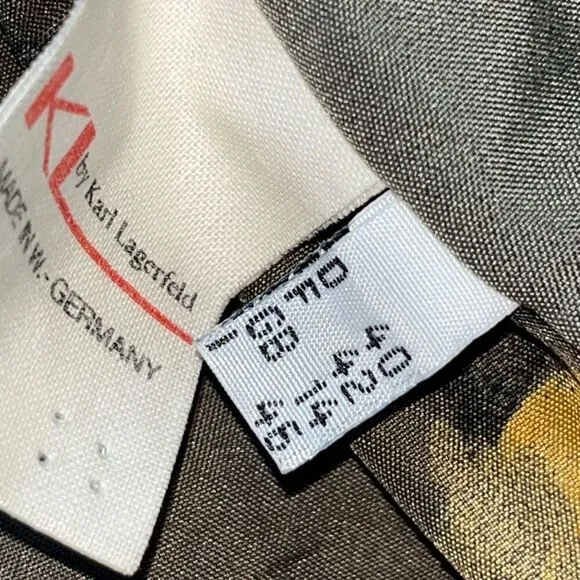 Vintage 90s KL by Karl Lagerfeld Plaid Double Breasted Blazer Wool Purple and Gr