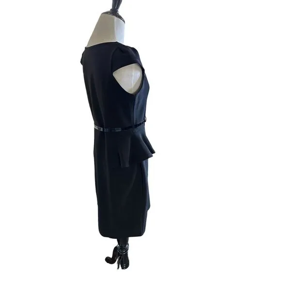 Vintage Carole Little Sz 8 Sleeveless Little Black‎ Dress Peplum Waist Classic