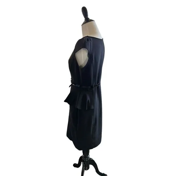 Vintage Carole Little Sz 8 Sleeveless Little Black‎ Dress Peplum Waist Classic
