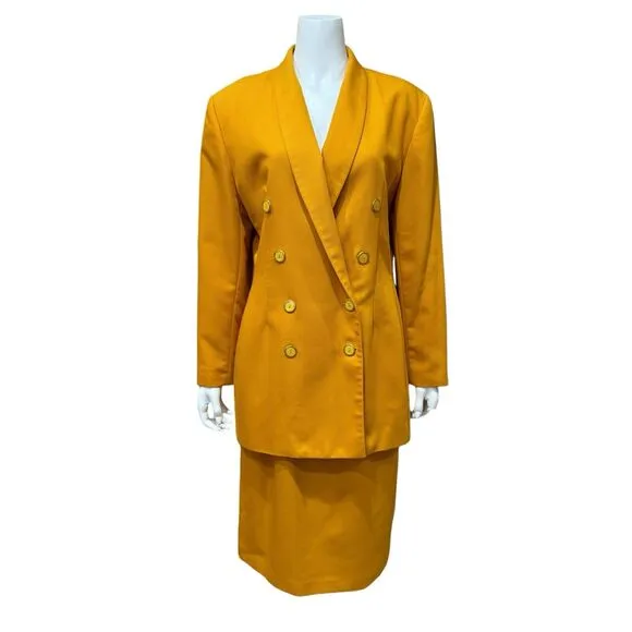 Vintage Double Breasted Skirt Suit Size 12