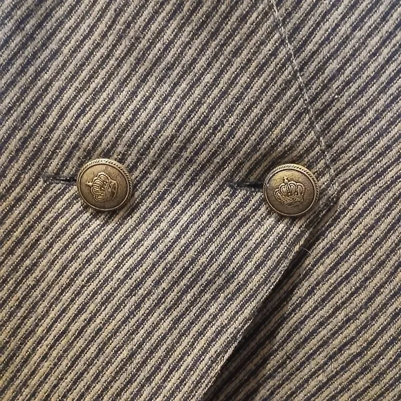 Vintage Elements by Kris Tulin Brown and Black Wool Stripe Blazer Size 12