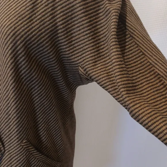 Vintage Elements by Kris Tulin Brown and Black Wool Stripe Blazer Size 12