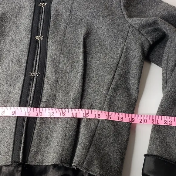 Vintage Firuze Hook &amp; Eye Double Zipper Peplum Fitted Wool Boutique Quiet Lux XL