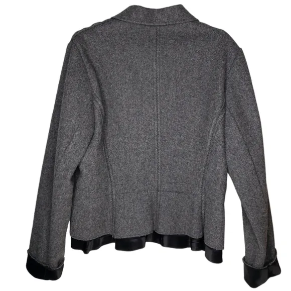 Vintage Firuze Hook &amp; Eye Double Zipper Peplum Fitted Wool Boutique Quiet Lux XL