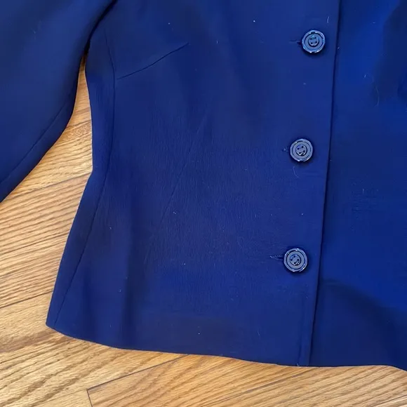Vintage I. Magnin &amp; Co. Navy Blue Wool Blazer Jacket Italian