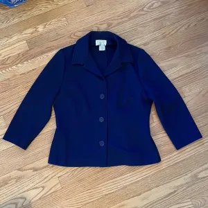 Vintage I. Magnin &amp; Co. Navy Blue Wool Blazer Jacket Italian