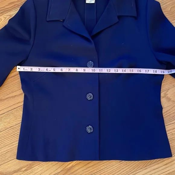 Vintage I. Magnin &amp; Co. Navy Blue Wool Blazer Jacket Italian