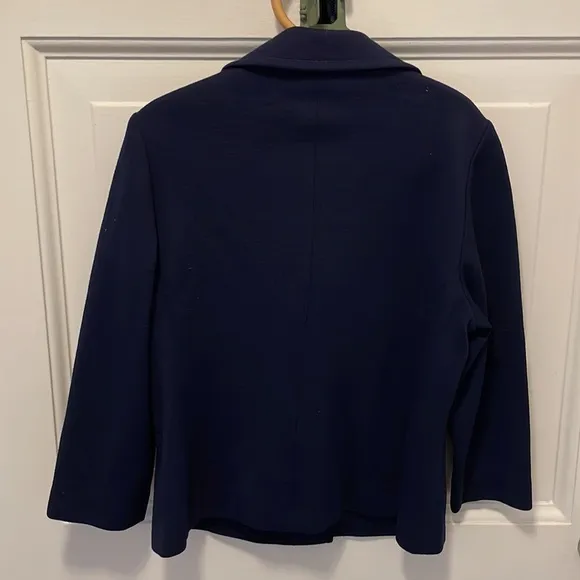 Vintage I. Magnin &amp; Co. Navy Blue Wool Blazer Jacket Italian