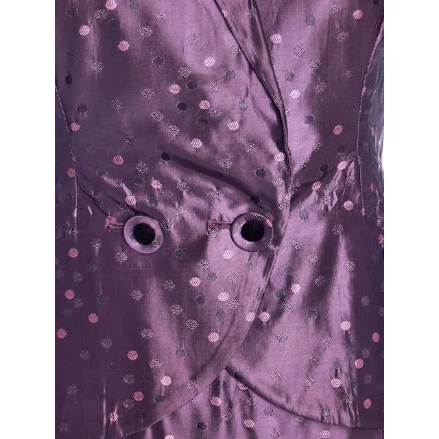 Vintage Ladies  Aubergine Damask Taffeta Suit 1940's 40-29-42