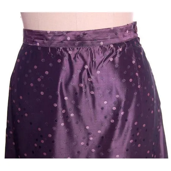 Vintage Ladies  Aubergine Damask Taffeta Suit 1940's 40-29-42