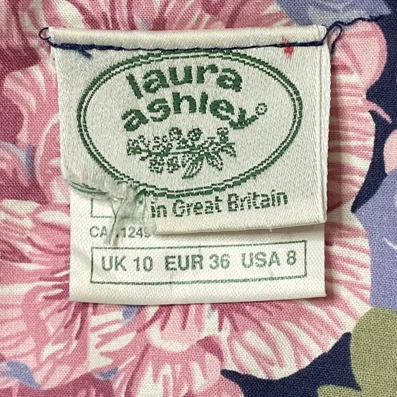 Vintage Laura Ashley A-Line Floral Midi Skirt Sz 8