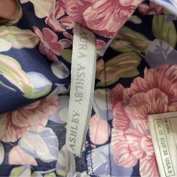 Vintage Laura Ashley A-Line Floral Midi Skirt Sz 8
