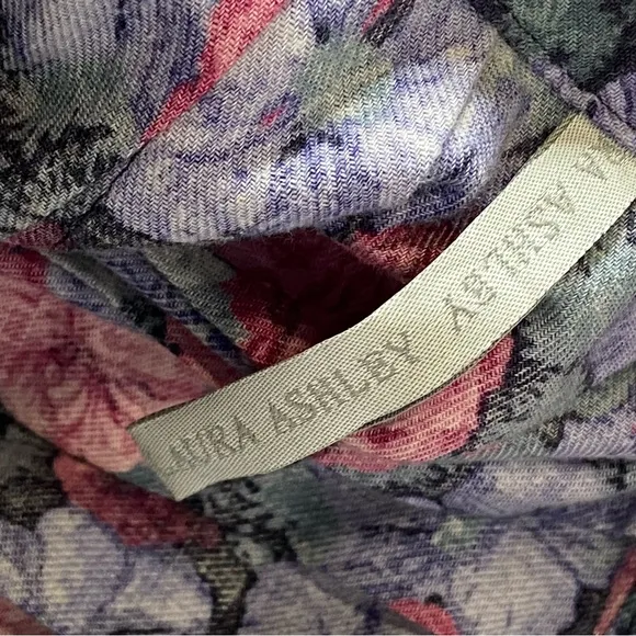 Vintage Laura Ashley A-Line Floral Midi Skirt Sz 8