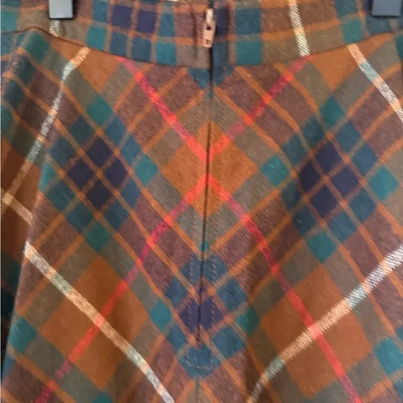 Vintage Orange and Blue Asymmetrical Maxi Skirt for Casual Wear