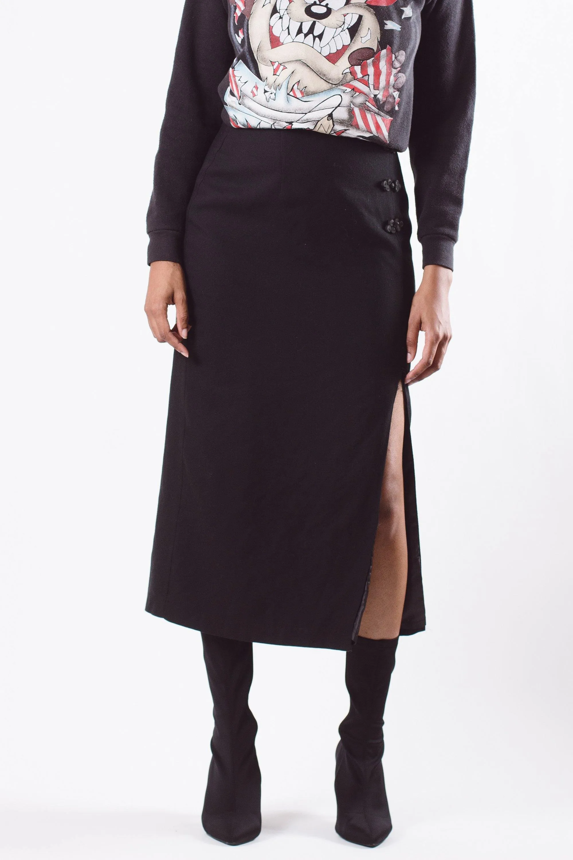 Vintage Y2K Black Chinese Skirt