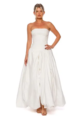 Violette Ivory Bubble Hem Maxi Dress