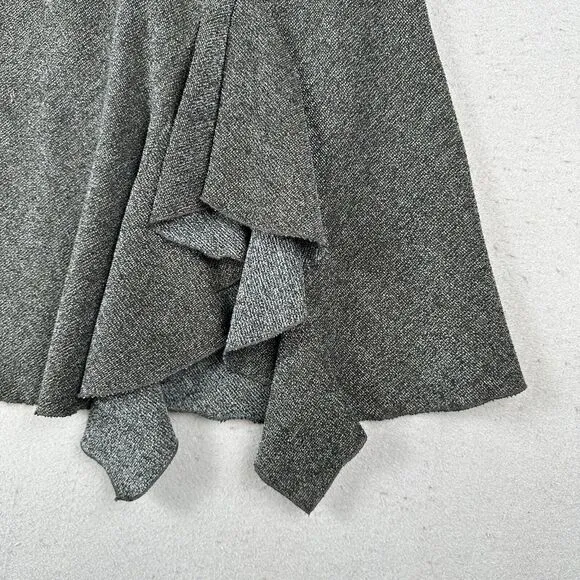 Vivian Shyu Asymmetrical Skirt Women’s Small Black Gray Ruffle Lagenlook Midi