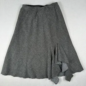 Vivian Shyu Asymmetrical Skirt Women’s Small Black Gray Ruffle Lagenlook Midi