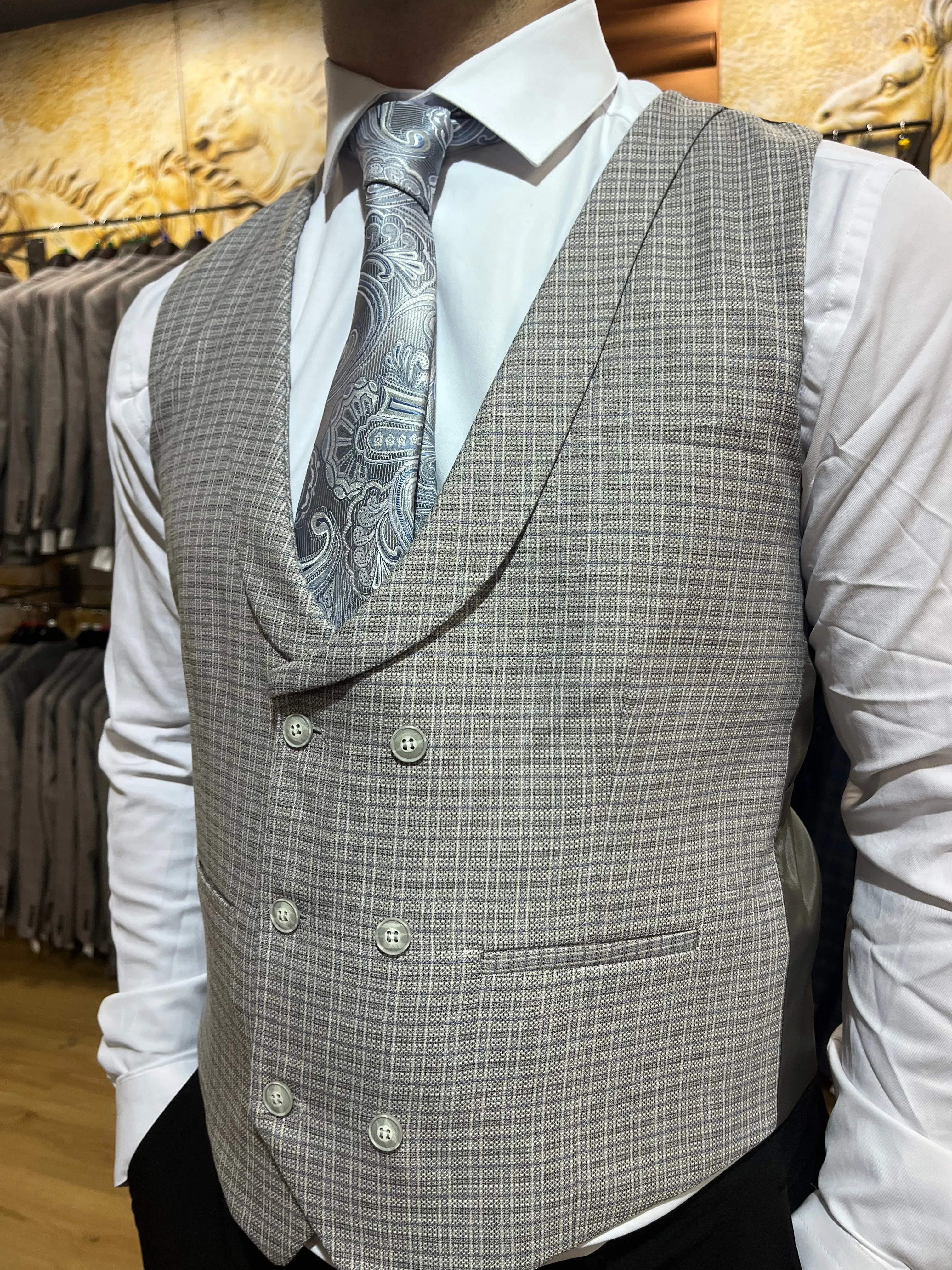 Waistcoat - 0018 Grey/Blue