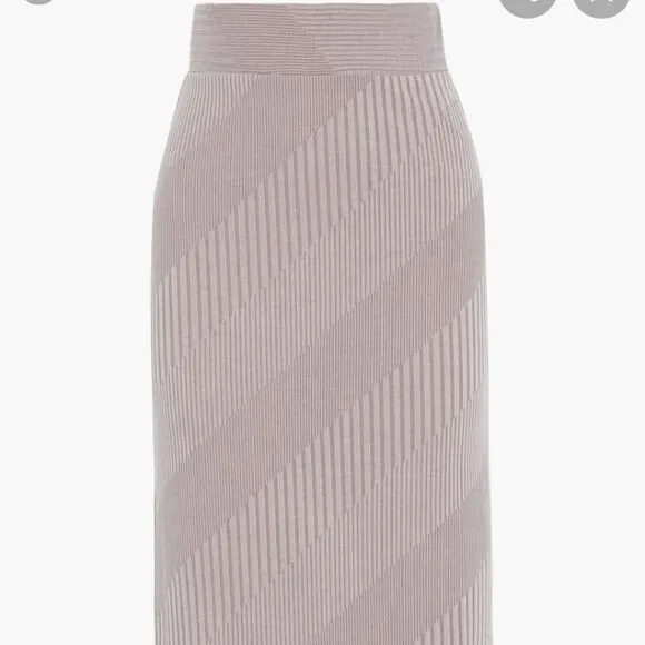 Walter Baker Skirt Annika Mauve Ribbed Knit Midi Skirt Medium